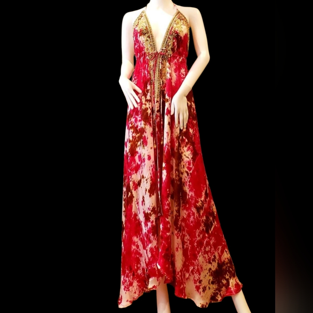 Manish Hi Lo Maxi Dress By Manish Vaid Resort Attire, Beach Wear,Vacation,Boho